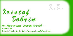 kristof dobrin business card